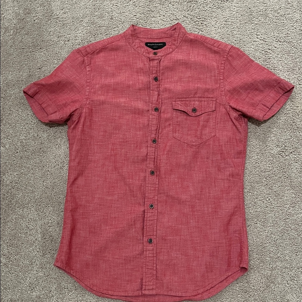 Banana Republic Red Linen Shirt